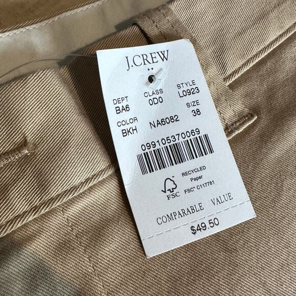 J. Crew Factory 7" Flex Chino Short British Khaki 38 - Picture 2 of 9